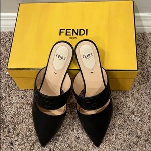 Fendi Sabot. Motif. Black Mules. Brand New. Sz 37